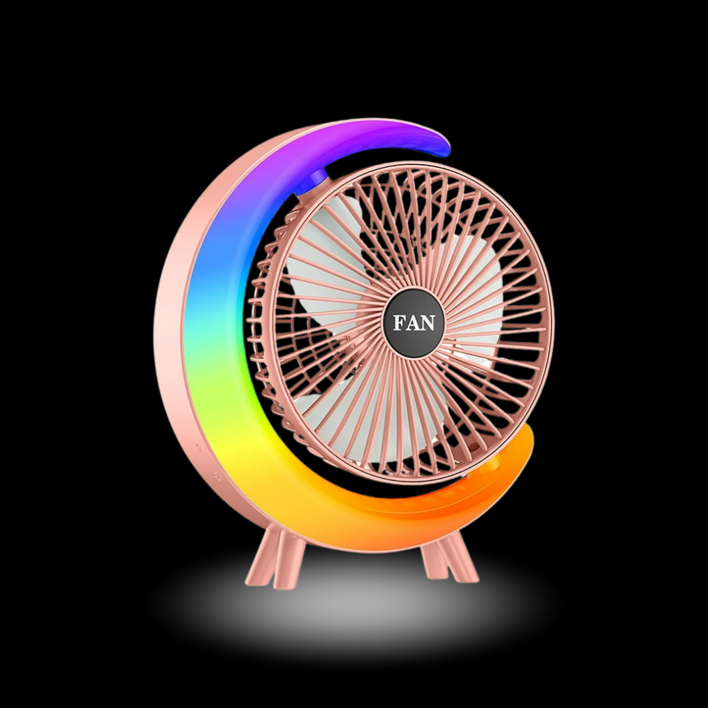 LED Růžový Ventilátor